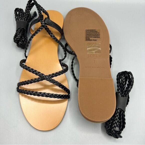 J. Crew Braided Ankle Wrap Sandals - Picture 4 of 4